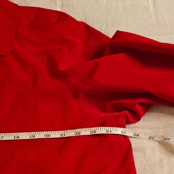 Gallery Red Trench Coat Tailored Elegance Rain Coat - Picture 11 of 13